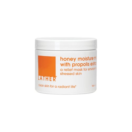 LATHER Honey Moisture Mask With Propolis Extract - Hydrating Face Mask for Dull Skin - Visibly Renew, Moisturize & Boost Hydration for Combination, Mature & Dry Skin - 4 Oz