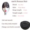 Bangs Hair Clip in Bangs 100% Real Human Hair Extensions Wispy Bangs French Bangs Clip on Air Bangs for Women (A-Brown Black, Wispy Bangs)