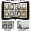 Trading Card Binder 4 Pocket,400 Pockets Card Binder for Pokemon Cards with Zipper,50 Sleeves Card Holder Compatible with Standard Card,Sport Card,Game Card-Gift for Boy and Girl(4-Pockets, Black)