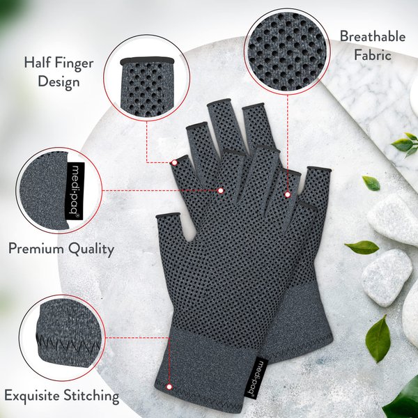Medipaq Arthritis Gloves (Small) - Compression Gloves for Arthritis for Women and Men - Fingerless Gloves for Women and Men - Carpal Tunnel Relief - Arthritis Gloves for Women and Men in Pain…