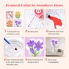 MISCER 4 Pack Paint by Numbers for Adults Beginner, Flowers Paint by Number Kits for Kids, DIY Acrylic Oil Painting Suitable for Home Decoration (8x8inch)