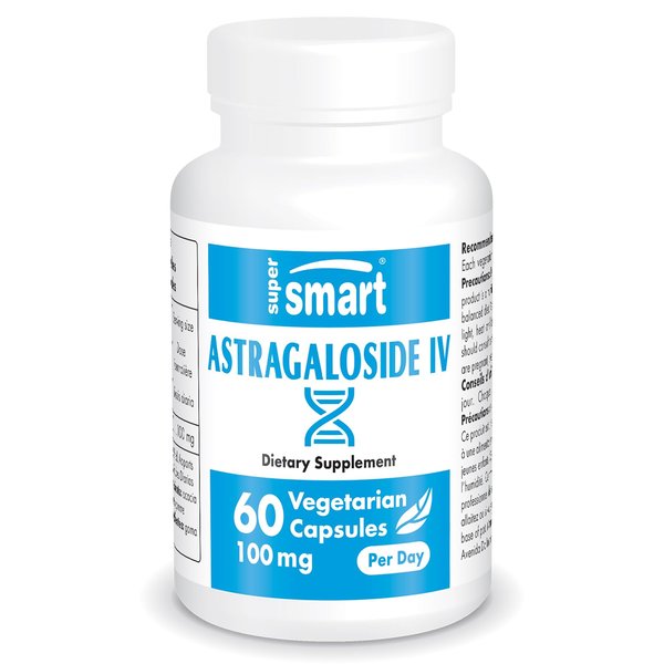 Supersmart - Astragaloside IV 98% 100 mg Per Day - Astragalus Root Extract - Antioxidant Supplement | Non-GMO & Gluten Free - 60 Vegetarian Capsules