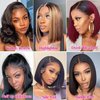 DXFZPGS Bob Wig Human Hair 13x6 Frontal Lace Wig HD Transparent Lace Front Wigs Human Hair 180% Density Straight Short Human Hair Wigs for Black Women Glueless Wigs Pre Plucked Blunt Cut Wig 12 Inch