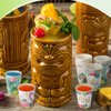 Hoolerry 60 Pieces Luau Cups Aloha Party Disposable Paper Cups Hawaii Aloha Party Decorations Tropical Luau 9 oz Paper Cups Summer Tiki Coconut Cups Pool Beach Party Supplies for Adults Kids
