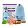 Nevlers Himalayan Salt Inhaler Ceramic with 6 Oz Organic Himalayan Pink Salt Coarse - Handheld Salt Air Sea Salt Inhaler - Blue