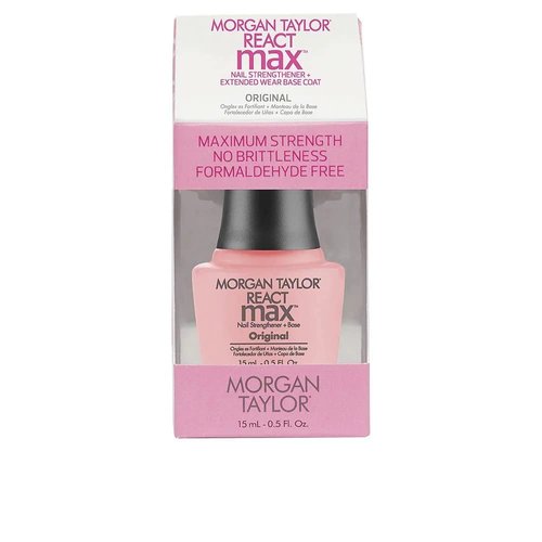 Morgan Taylor Nail Lacquer REACTmax Original Nail Strengthener and Extended Wear Base Coat, Base Coat For Nails, Long Lasting Nail Polish, Strengthening Base Coat, 0.5 oz.