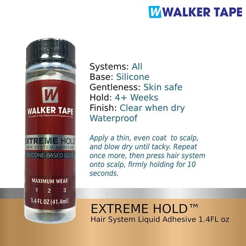 Extreme Hold Wig Glue 1.4oz w/Black Hair Clip Bundle Pack | Waterproof Invisible Long-Lasting | Front Weave Toupees Wigs Extensions Active Lace Glue | Super Bold Hold Lace Adhesive
