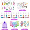90 PCS Mermaid Party Favors for Girls Mermaid Birthday Supplies Bracelets Stampers Necklaces Rings Keychains Tattoo Stickers Post-it Notes Goodie Bags for Mermaid Birthday Party Supplies (Mermaid)