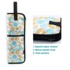 Hair Flat Iron Case Holder Canvas Bag Heat Resistant Curling Iron Straightener Holder Bag for Hair Tools Curling Iron Organizer Bag (Floral print-Fabric bag)