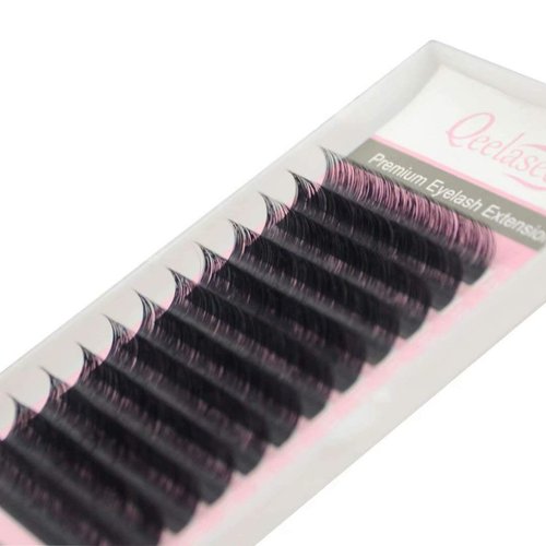 Qeelasee Faux Mink Silk Eyelash Extensions 0.03mm CC Curl 11mm Semi-Permanent Individual Lashes Extension Professional Salon Use