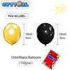 CYTTOKL Black and Gold Balloons 12 inch 100 Pack Metallic Chrome Black Gold Latex Helium Balloons for Birthday Wedding Baby Shower Party Decorations