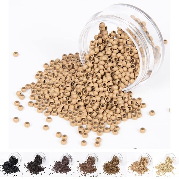 1000Pcs Nano Ring Beads Micro Links Rings Hair Extensions Beads Nano Copper Rings Salon Tools Accessories for Nano Tip Hair Extension 7 colors Available (#6)