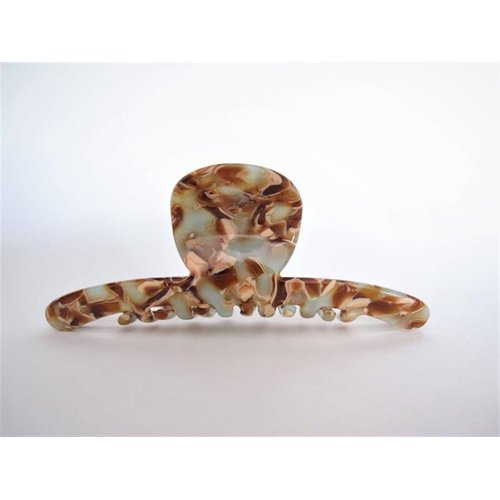 Generic Amber brown beige blue gray marbled design hair claw clip for fine, thin hair