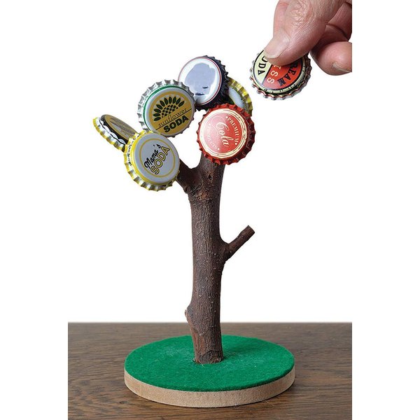Ideas In Life Magnet Bottle Cap Tree – Fun Bottle Beer Cap Holder Realistic Bark Finish Gag Gift Desktop Novelty
