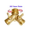 HQMPC Garden Hose Y Valve Hose Splitter Brass Hose Splitter with Solid Brass Handle Brass Y Valve Water Garden Hose Adapter 2 Way Y Valve 3/4" GHT Thread Extra 4 Presure washers (1)