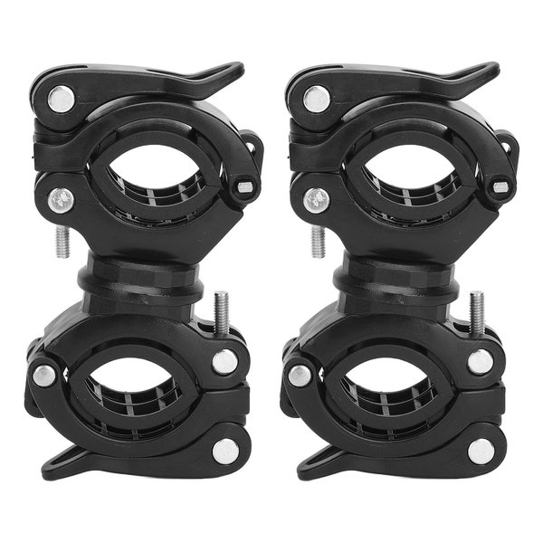 ZJchao Adjustable and Stable Cane Holder for Wheelchairs, Walkers, Scooters - Secure Storage and Easy Access to Walking Aids - 360 Degree Rotation (Pure Black)