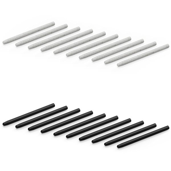 XENCELABS, 20 Pack Replacement Nibs Pens, Contains 10 Standard Nibs, 10 Felt Nibs Tips for Pen Tablets. Compatible: Xencelabs Pen Tablet Bundle, Bundle SE, Medium Standard, Small Standard