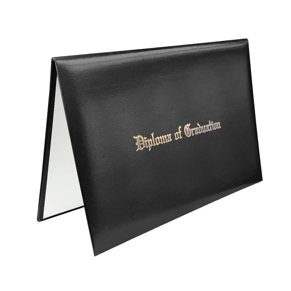 Happy Secret Imprinted Diploma Cover 8.5''x 11'' Diploma Holder Graduation Certificate Holders Certificate Covers Smooth Leather (Black)