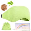 BeHoomi Weighted Eye Mask for Sleeping, Soft Heated Eye Mask, Moist Heat Warm Compress for Eyes, Natural Green Tea& Flaxseeds Microwave Reusable Sleep Mask, Must Haves for Women Spa, Home, Office