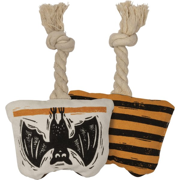 Primitives by Kathy Bat Design Double Sided Cotton Dog Toy with Rope