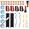 40pcs Pool Cue Repair Kit: 2 Pool Cue Tip Clamp + 20 Billiard Cue Tips + 5 Chalk Cubes + 5 Pool Cue Ferrule + 2 Planers + 4 Shaper, Billiard Cues Replacement Accessories(Multicolor)