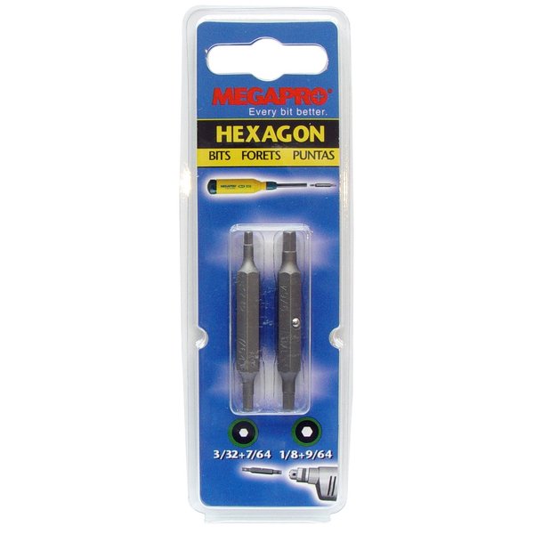 MegaPro 9BP-HX-2A Replacement Bit Packs, HD3/32-7/64, HD1/8-9/64