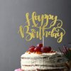 Naicaek Handmade Glitter Happy Birthday Cake Topper,Birthday Party Cake Decorations, Anniversary/Birthday Party Decoration Supplies (Gold)