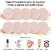 10pcs Powder Puff Cotton Cosmetic Powder Makeup Puffs Pads with Ribbon Face Powder Puffs for Loose and Foundation 2.36 inch. (Beige)