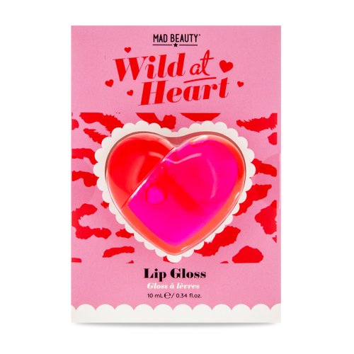 MAD Beauty Wild at Heart Lip Gloss | Shimmering Heart-Shaped Packaging | Wild Cherry Scent | Cruelty-Free | Gift for Beauty Lovers