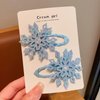 8PCS Snowflake Hair Clip Blue White Christmas Hair Accessories for Women Xmas Bow Hair Clip Festive Snowflake Hairpins Holiday Hair Accessory Party Gifts