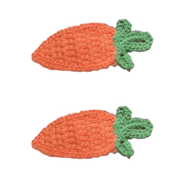 PEAK TOWN Sewed Hair Clips for Girls, Cute Barrettes Women Metal Snap Hair Clips Accessories Hair Gift for Girls(Carrot(2PC))