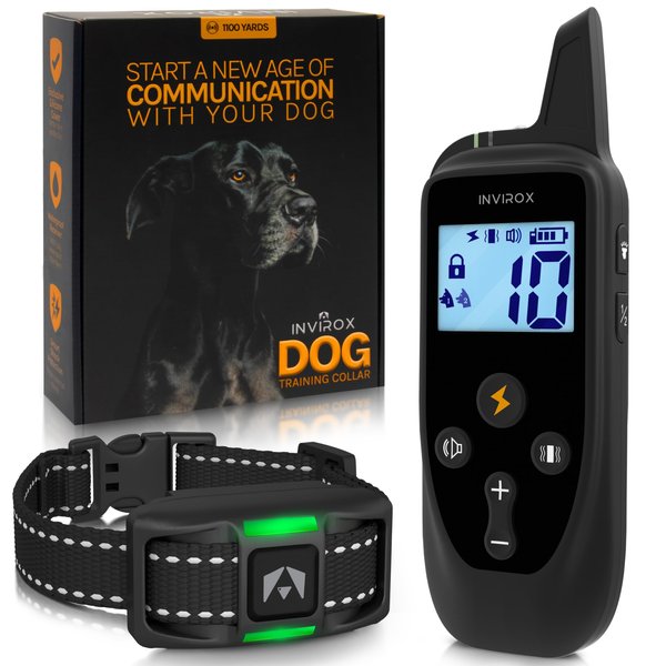 INVIROX Dog Training Collar [2024 Edition] 123 Levels Dog Training Collar with Remote 1100yd Range E Collar for Dogs Training 100% Waterproof Rechargeable E Collar with Remote