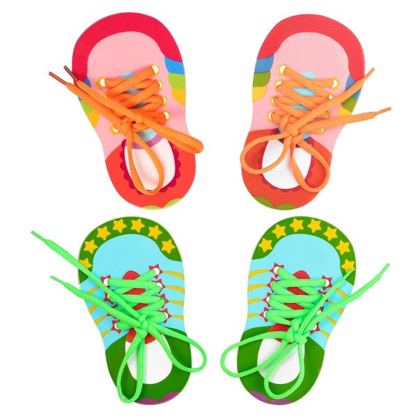 NUOBESTY Shoelace Threading Teaching Toys Learn to Tie Shoelaces Toys Early Educational Toys for Kids Toddlers