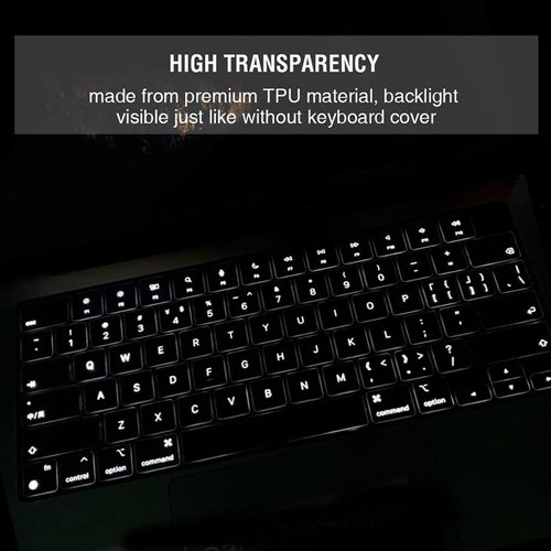 EooCoo Premium Keyboard Cover Skin Ultra Thin for 2024 MacBook Air 15" (A2941) M2 MacBook Air 13.6" (A2681), 2024-2021 MacBook Pro 14" 16" M3 M2 M1 (A2918 A2992 A2779 A2442 A2991 A2780 A2485), Clear