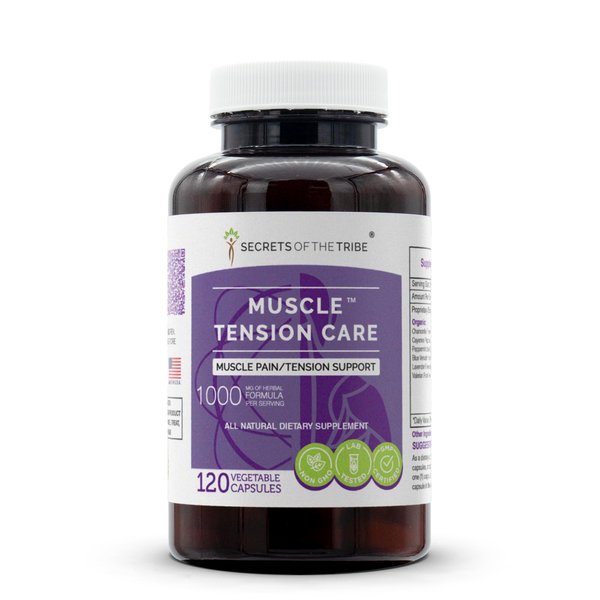 Secrets of the Tribe - Muscle Tension Care, Muscle Pain/Tension Support, Herbal Supplement Blend (120 Capsules)