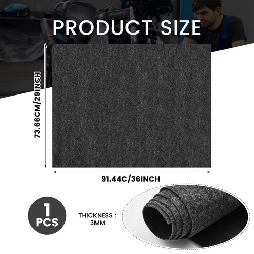 Datanly Garage Floor Mat 29 x 36 Inch Oil Spill Mat Oil Absorbent Pads Reusable, Washable, Waterproof Backing Contains Liquids, Protects Garage Floor or Driveway Surface, Black (1 Pcs)