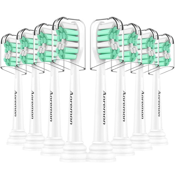 Aoremon Replacement Heads for Sonicare - Replacement Brush Heads Compatible with Philips Sonicare Snap-on Electric Toothbrush (White),8 Pcs