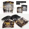 HYFEEL Hair Side Combs - Small French Side Hair Comb Clips for Women Decorative Bun Twist Hair Styling Accessories -4 Pcs (Black, Brown Onyx)