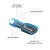AIRIC Blue Female Spade Connector 16-14 AWG, 100 pcs Nylon Electrical Crimps Terminal Connectors for Automotive Speaker Auto Stereo Wiring Connect Quick Disconnect Crimp Terminals for 16,14 Gauge Wire