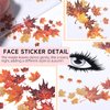 Autumn Face Sticker Yelllow Orange Maple Leaf Temporary Tattoos Sticker Glittery Face Body Tattoos Party Makeup Self AdhesiveThanksgiving Party Supplies