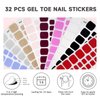 DUKASOU Semi Cured Gel Toe Nail Strips,32 Pcs Toe Nail Stickers Full Nail Wraps(Black),Long Lasting Gel Nail Strips with UV Light,UV Nail Strips Nail Art Stickers Easy to Apply