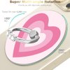 BITOBE Magnetic Phone Ring Holder for MagSafe Magnetic Kickstand & Removable Phone Grip iPhone 14/13/12(pro, pro max, Plus, Mini) 360°Adjustable Holder Stand Love Heart Design-Pink