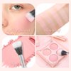 AFGHOUZ 4 Colors Cream Blush Palette, Face Blush Powder for Cheeks, Matte Pink Palette with Blush Brush, Highlighter Blush Eyeshadow Makeup Palette