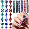 YOKE FELLOW Nail Art Rhinestones - Multi Shapes 3D Glass AB Crystal Rhinestones for Nails Jewelry Diamond for Nail with Flatback Round Bead Nail gems and Rhinestones Kit