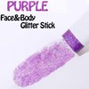 UCANBE Purple Body Glitter, Face Glitter Stick for Singer Concerts Music Festival, Chunky Glitter Makeup Rave Accessories for Body Face Hair Eyes Lip, Sparkling Mermaid Sequins for Women