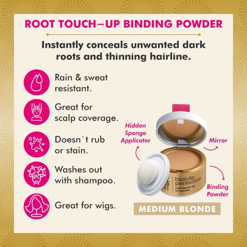 Style Edit Root Touch Up Powder (5 Pack) to Cover Up Dark Roots and Grays Between Salon Visits, Water Resistant, Non-Sticky, Compact And Mess-Free, Medium Blonde Hair Color (Total of 5)