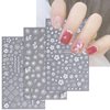 7 Sheets Spring White Flower Nail Art Stickers Hibiscus Flowers Nail Decals 3D Self-Adhesive Summer Floral Pegatinas Uñas Cherry Blossom Nail Supplies for Women Girls Manicure Nail Decor Accessories