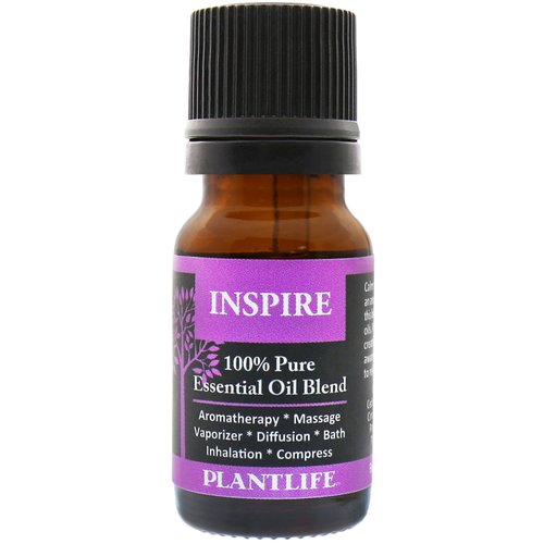 Plantlife Inspire Aromatherapy Essential Oil Blend - Straight from The Plant 100% Pure Therapeutic Grade - No Additives or Fillers - Made in California 10 ml