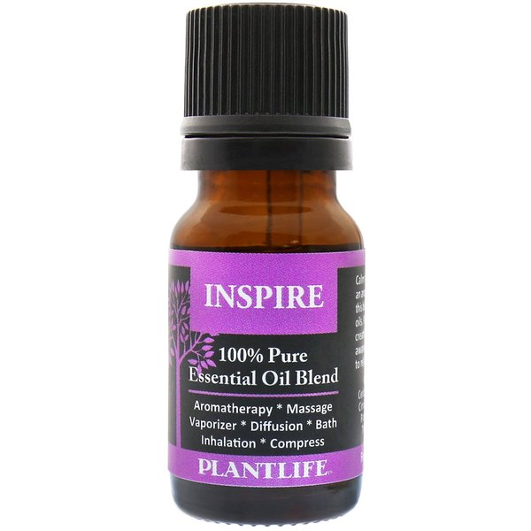 Plantlife Inspire Aromatherapy Essential Oil Blend - Straight from The Plant 100% Pure Therapeutic Grade - No Additives or Fillers - Made in California 10 ml
