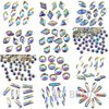 AD Beads 300 Pieces Flat Back Gems 11 shapes Crystal Rhinestones 12 Sizes Rhinestones for Crafts Nail Face Art Clothes Shoes Bags DIY( Clear AB)